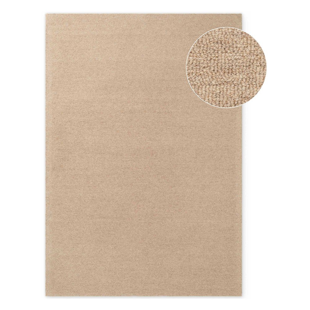 E-shop Ručne tkaný vlnený koberec v prírodnej farbe 140x200 cm Puristic Knots – Elle Decoration