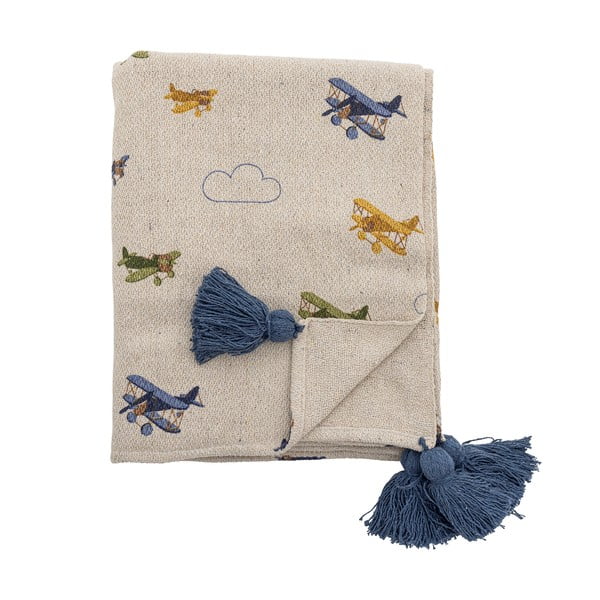 Krémová detská deka 130x160 cm Plane – Bloomingville Mini