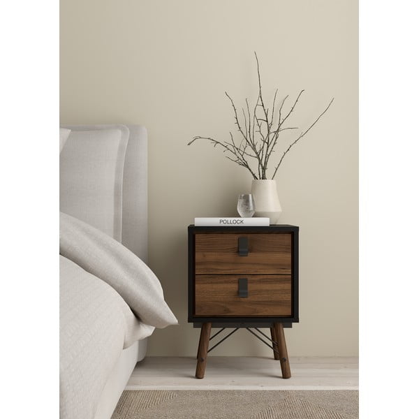 Tmavohnedý nočný stolík Ry – Tvilum-image-1