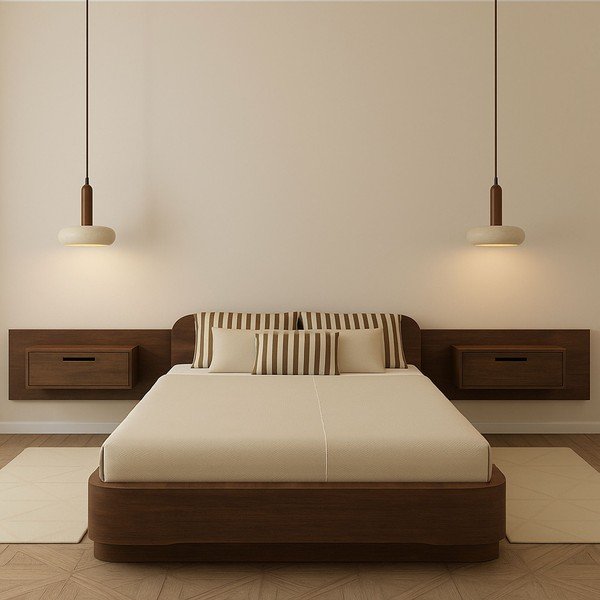 Hnedé/béžové LED závesné svietidlo s kamenným tienidlom ø 15 cm Karo – Opviq lights-image-1