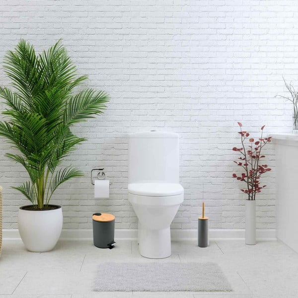 Tmavosivý nášľapný oceľový odpadkový kôš 3 l Adonis – Spirella-image-1