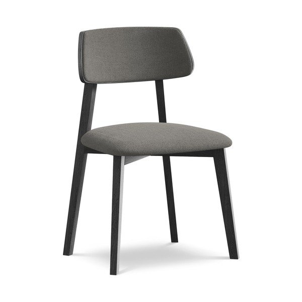 Sivá jedálenská stolička z masívneho dreva Niu – Makamii