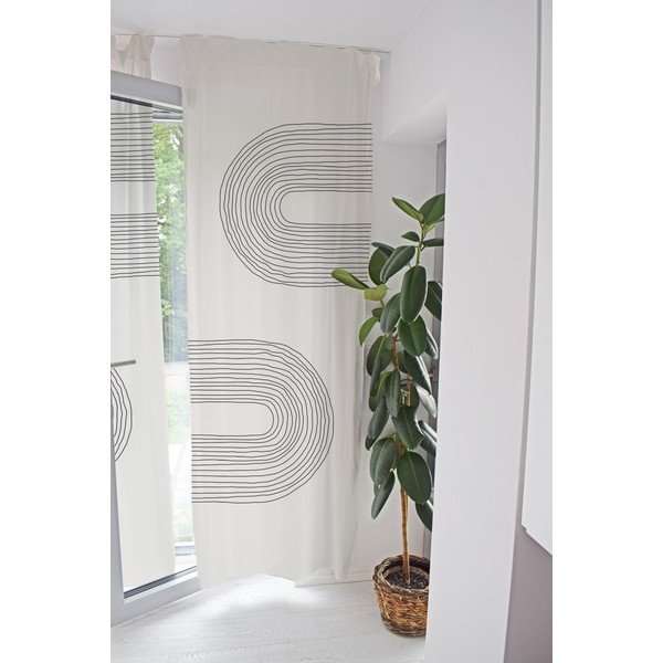 Béžový záves z bavlneného saténu 110x250 cm Setting Sun – Butter Kings-image-1