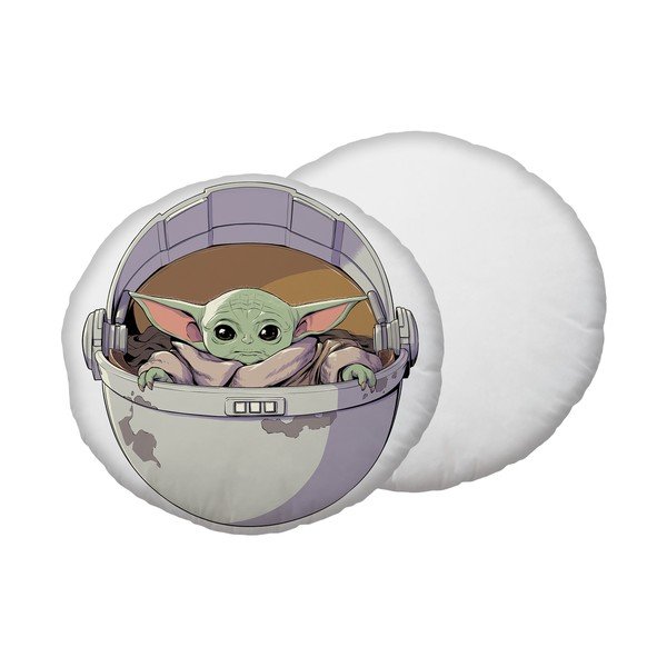 Mikroplyšový detský vankúšik ø 40 cm Star Wars "Mandalorian 02" – Jerry Fabrics