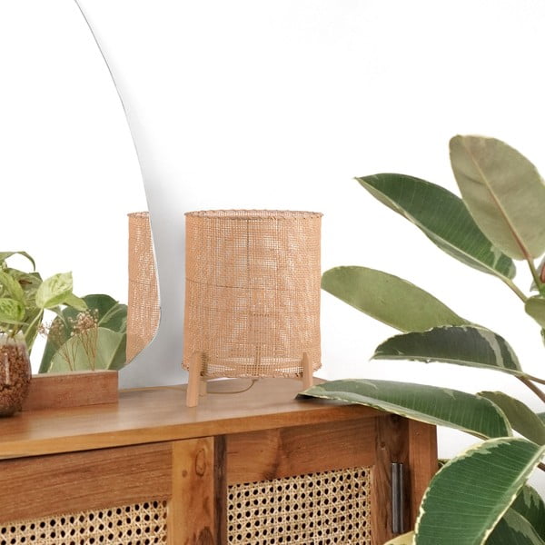 Ratanová stolová lampa SULION Wala, výška 35 cm-image-2