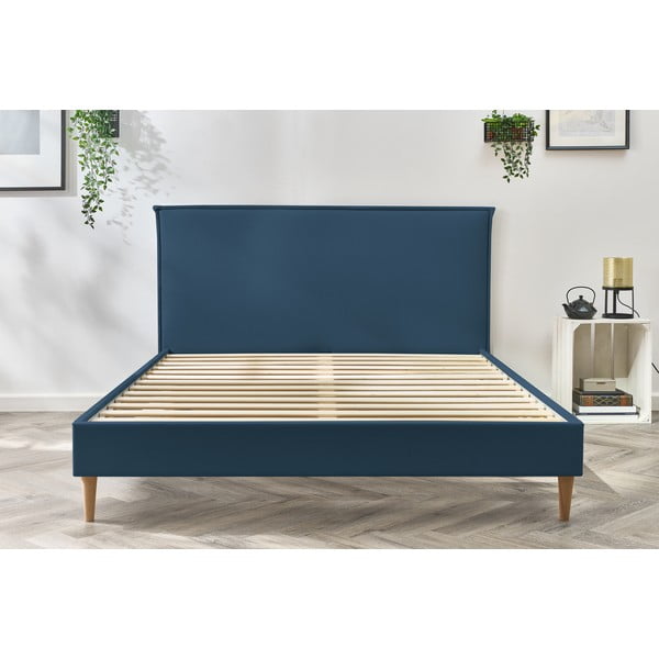 Modrá dvojlôžková posteľ Bobochic Paris Sary Light, 180 x 200 cm-image-1