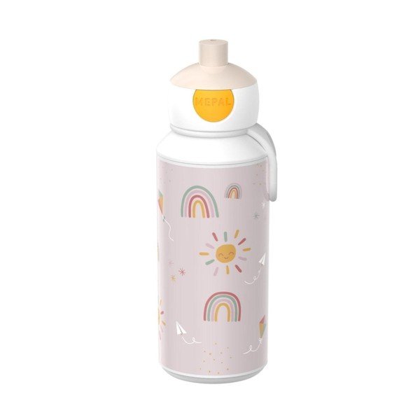 Béžová plastová detská fľaša 400 ml Sunshine & Rainbow – Mepal