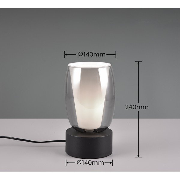 Stolová lampa so skleneným tienidlom v čierno-striebornej farbe (výška 24 cm) Barret – Trio Select-image-2