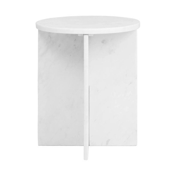 Mramorový okrúhly odkladací stolík ø 40 cm Savio – Premier Housewares-image-2