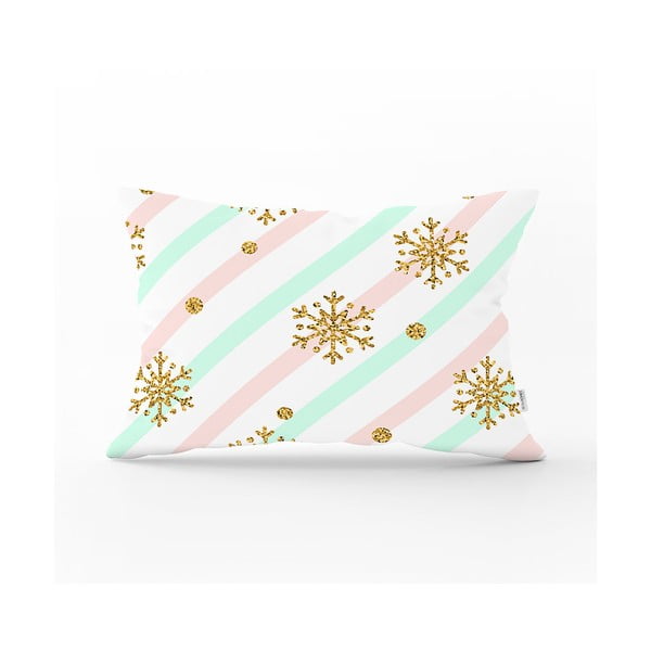 Vianočná obliečka na vankúš Minimalist Cushion Covers Gold Snowflake, 35 x 55 cm
