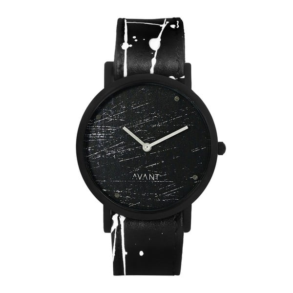 Čierne unisex hodinky s čierno-bielym remienkom South Lane Stockholm Avant Raw