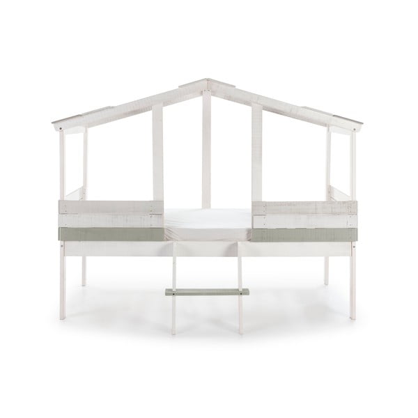 Biela detská posteľ s konštrukciou z borovicového dreva Marckeric Ulises, 90 x 190 cm