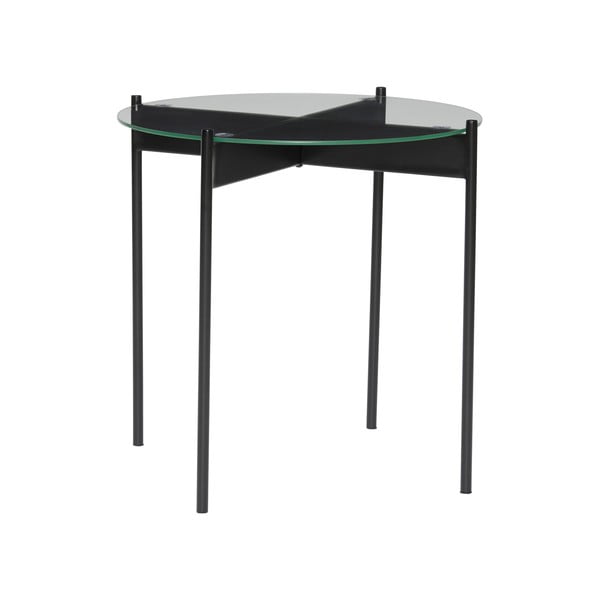 Okrúhly odkladací stolík so sklenenou doskou ø 45 cm Beam – Hübsch