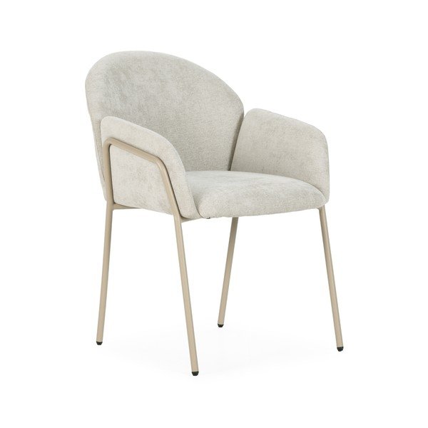 Béžové čalúnené jedálenské kreslá v súprave 2 ks Aslin – MOME