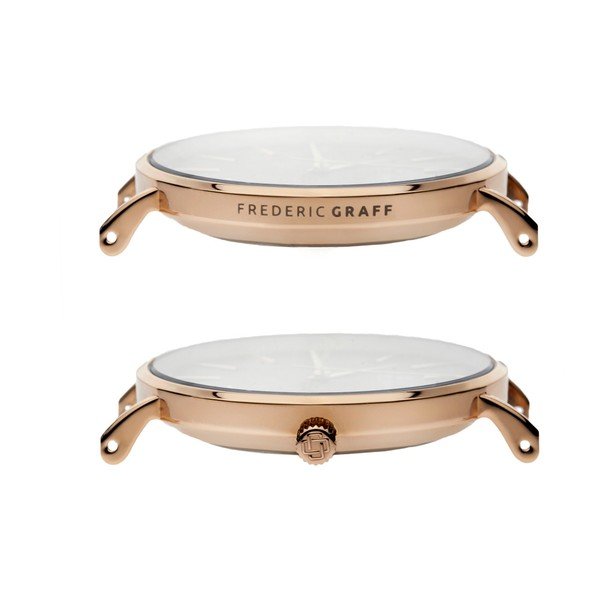Unisex hodinky s antikoro remienkom v ružovo-zlatej farbe Frederic Graff Rose Eger Silver Mesh-image-3