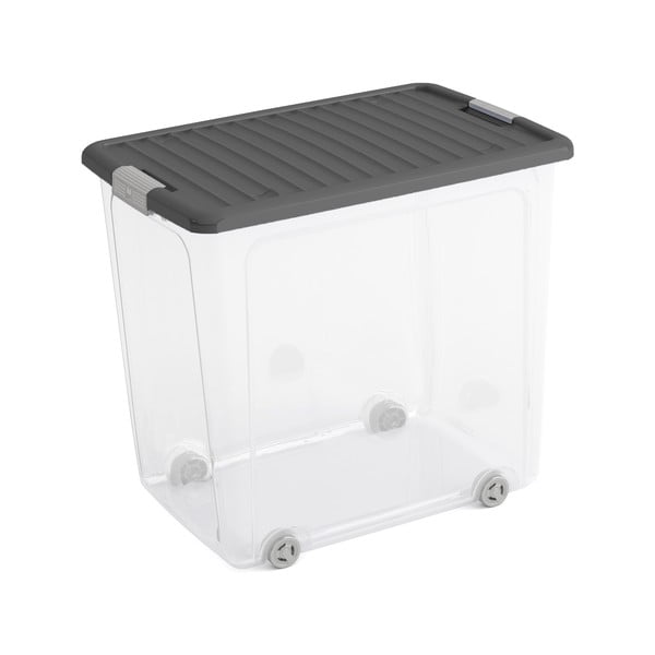 Plastový úložný box s vekom 56,5x39x51,5 cm W box XL – KIS