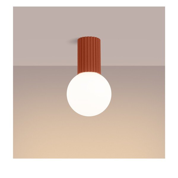 Oranžové stropné svietidlo so skleneným tienidlom ø 12 cm Orbital – Sollux-image-1