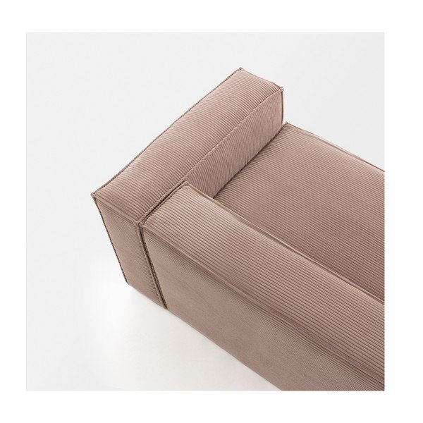 Ružová menčestrová pohovka Kave Home Blok, 240 cm-image-1