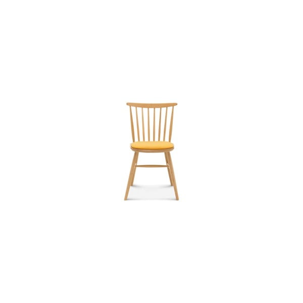 Drevená stolička so žltým čalúnením Fameg Amleth