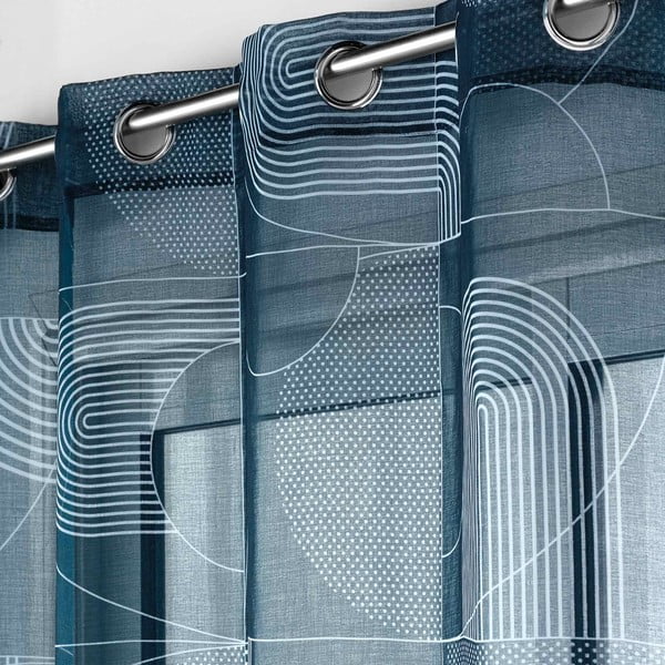 Tmavomodrá voálová záclona 140x280 cm Esquisse – douceur d'intérieur-image-1
