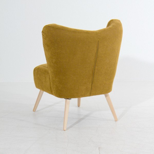 Žlté kreslo Max Winzer Sari Velur-image-3