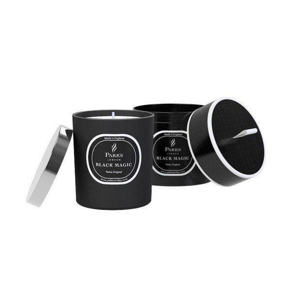 Sviečka s vôňou vanilky, pačuli a levandule Parks Candles London Black Magic, 45 hodín horenia