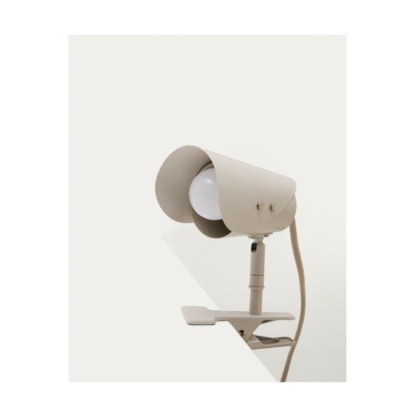 Svetlosivá kovová stolová lampa s klipom (výška  16 cm) Jula – Kave Home-image-4