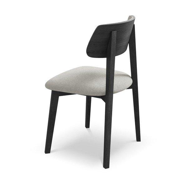 Svetlosivá jedálenská stolička z masívneho dreva Niu – Makamii-image-3