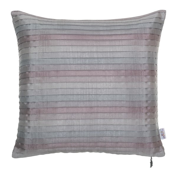 Sivo-ružová plisovaná obliečka na vankúš Apolena Shabby, 40 x 40 cm