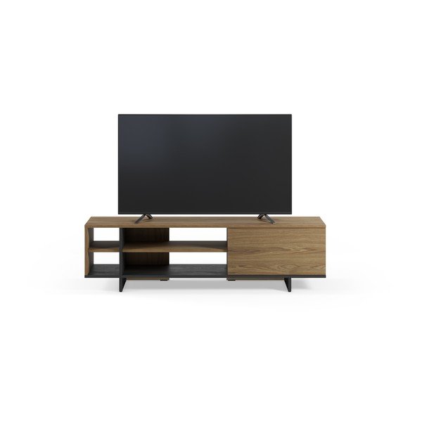 Čierny/v prírodnej farbe TV stolík v dekore duba 160x44x36 cm Cequoia – Marckeric-image-2