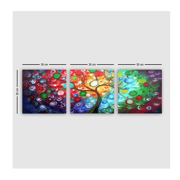 Obrazy v súprave 3 ks 30x30 cm Tree of Life – Wallity-image-2