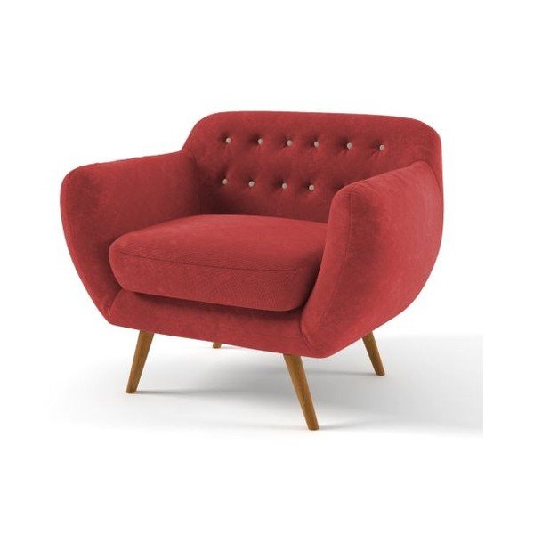 Červené kreslo s béžovými gombíkmi Wintech Indigo