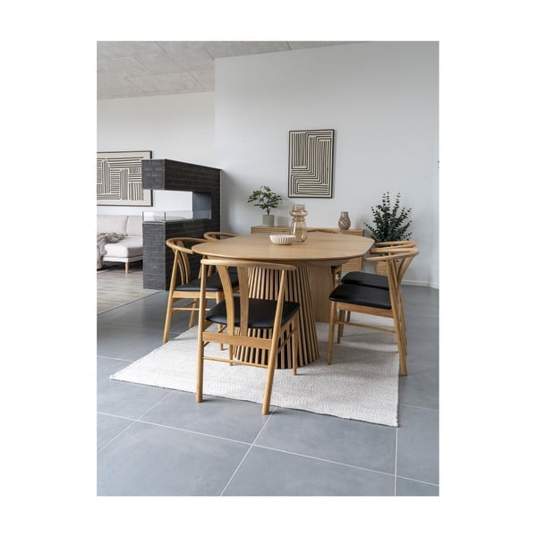 Okrúhly rozkladací jedálenský stôl s doskou v dubovom dekore ø 120 cm Osaka – House Nordic-image-4