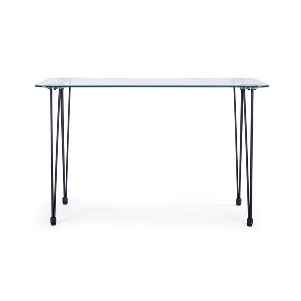 Pracovný stôl so sklenenou doskou 60x120 cm Rondo – Bizzotto-image-2