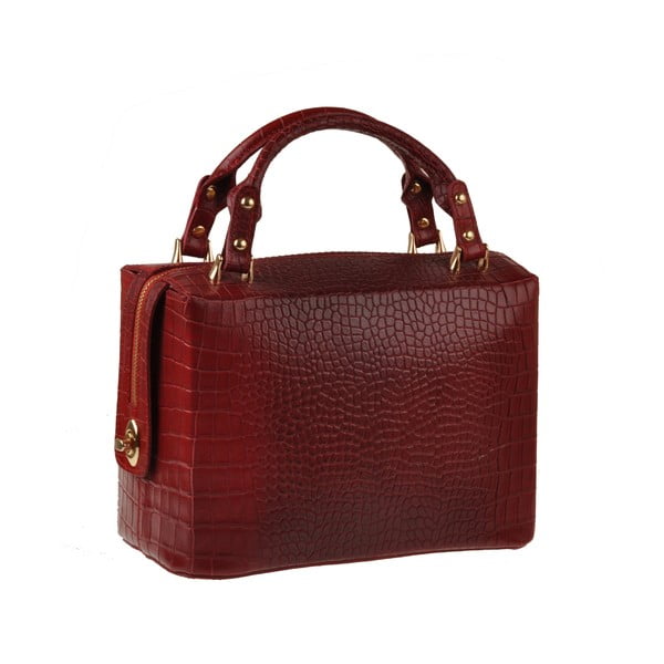 Červená kožená kabelka Florence Bags Kalika