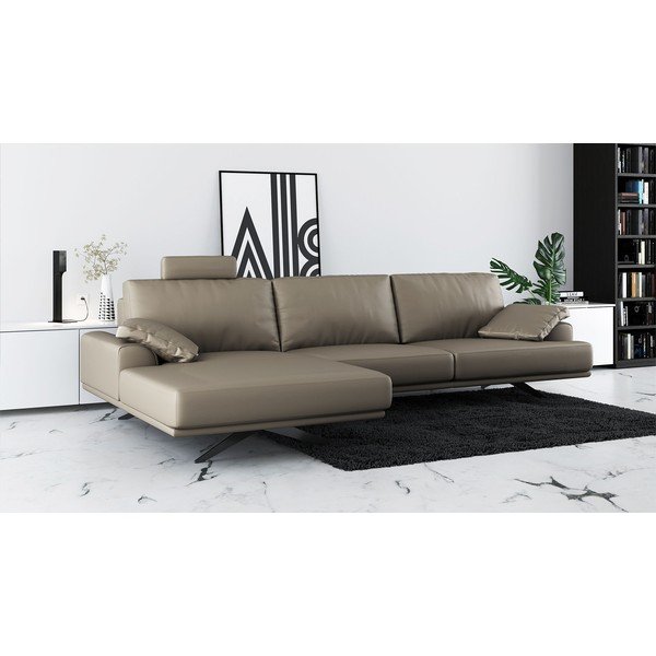 Svetlohnedá kožená rohová pohovka (ľavý roh) Prado – MESONICA-image-1