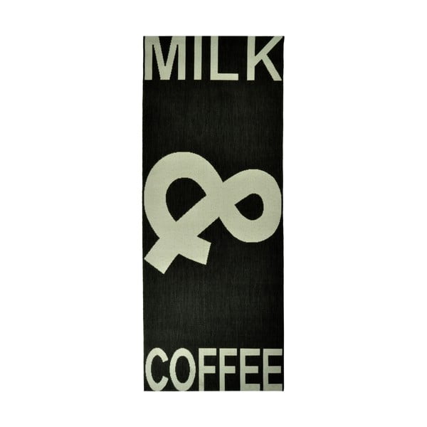 Kuchynský koberec Milk&Coffee 80x200 cm, čierny