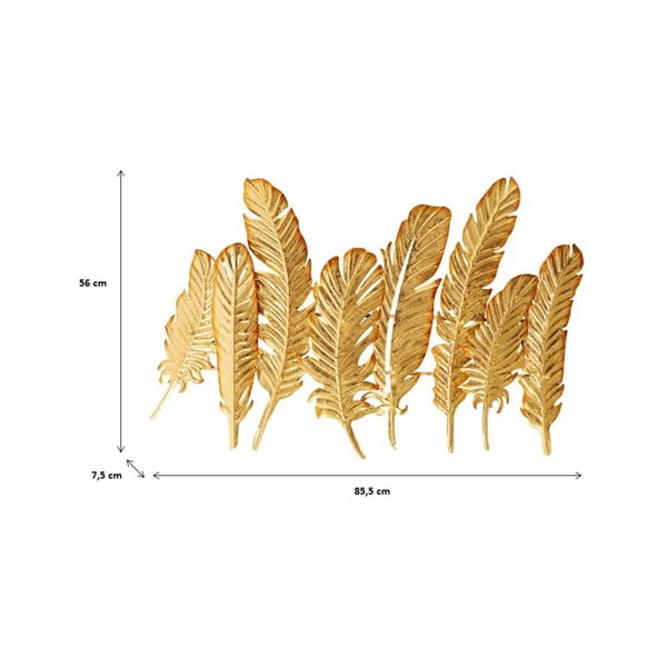 Kovový nástenný vešiak v zlatej farbe Kare Design Leaf, šírka 86 cm-image-4