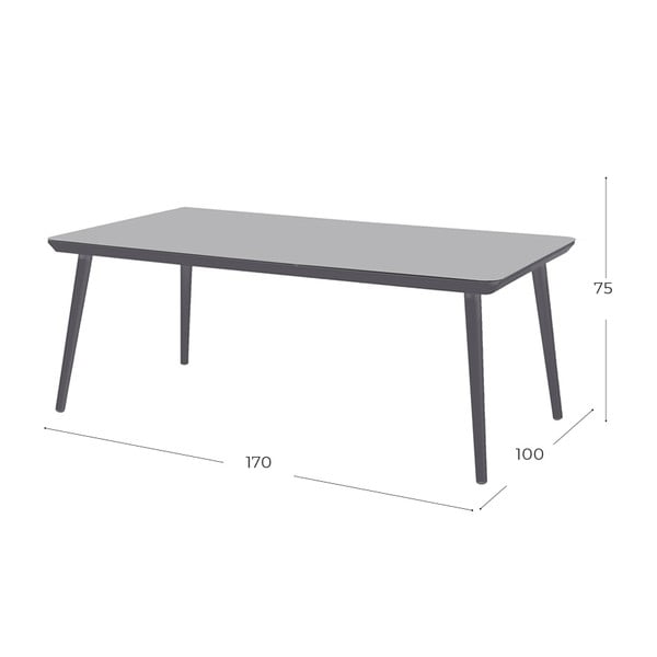 Sivý záhradný jedálenský stôl Hartman Sophie, 170 x 100 cm-image-1