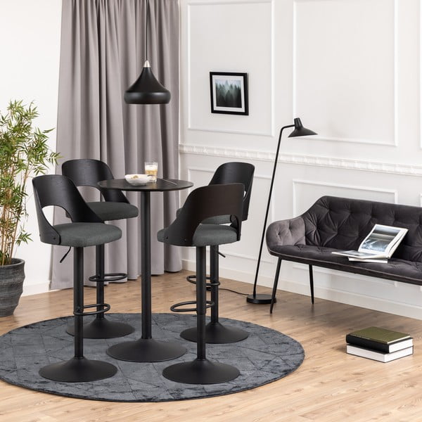 Tmavosivé barové stoličky v súprave s nastaviteľnou výškou 2 ks (výška sedadla 84 cm) Lucy – Actona-image-1