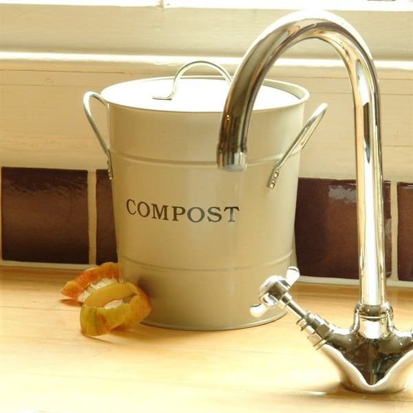 Krémový kompostér s vrchnákom Garden Trading Compost, 3,5 l-image-1