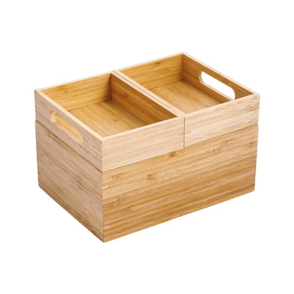 Bambusový kúpeľňový organizér na kozmetiku v prírodnej farbe Isalys – MSV-image-3