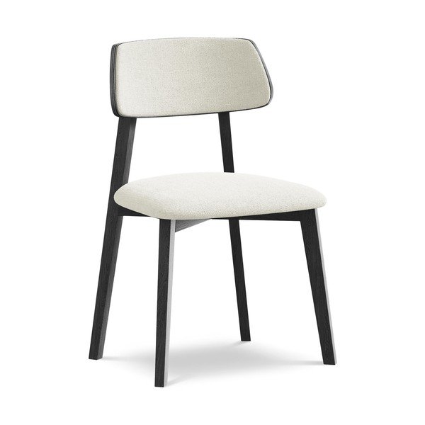 Krémová jedálenská stolička z masívneho dreva Niu – Makamii