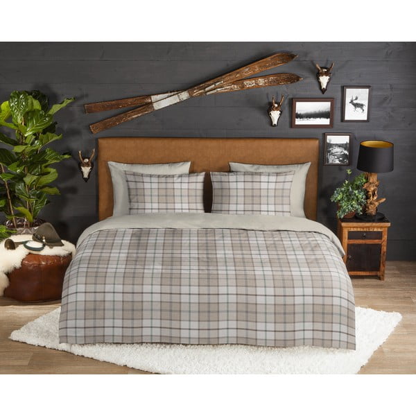 Svetlohnedé flanelové obliečky na jednolôžko 140x200 cm Bernardus – Good Morning-image-1