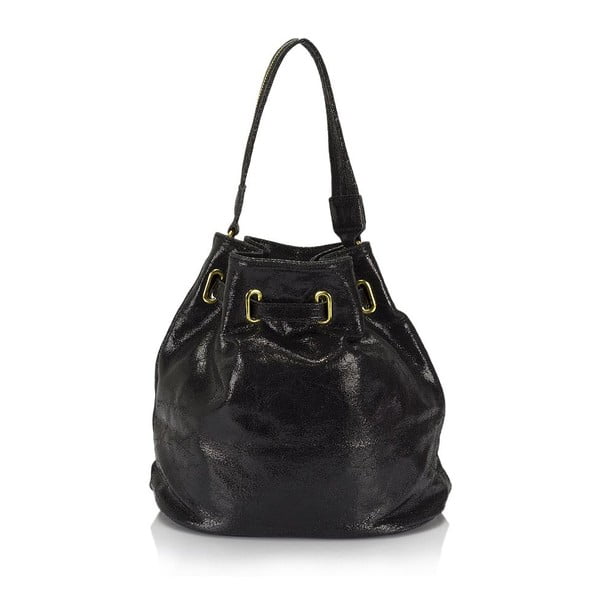 Čierna kožená kabelka Lisa Minardi Prisha