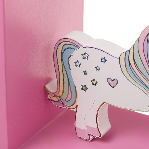 Sada 4 zarážok na knihy v tvare jednorožca Unimasa-image-1