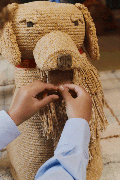 Béžový látkový detský kôš na hračky 40x30x55 cm Luna – Lorena Canals-image-4