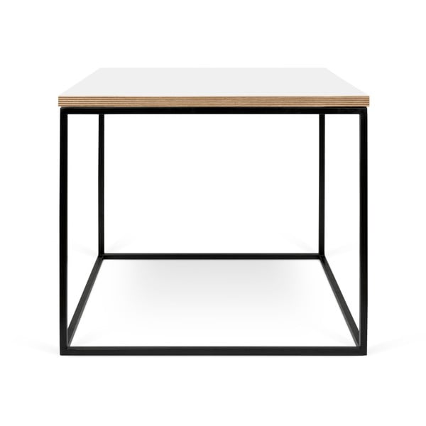 Biely konferenčný stolík s čiernymi nohami TemaHome Gleam, 50 cm