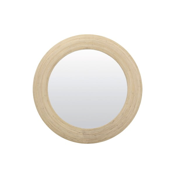 Nástenné zrkadlo s ratanovým rámom ø 109,5 cm Piedre – Light & Living