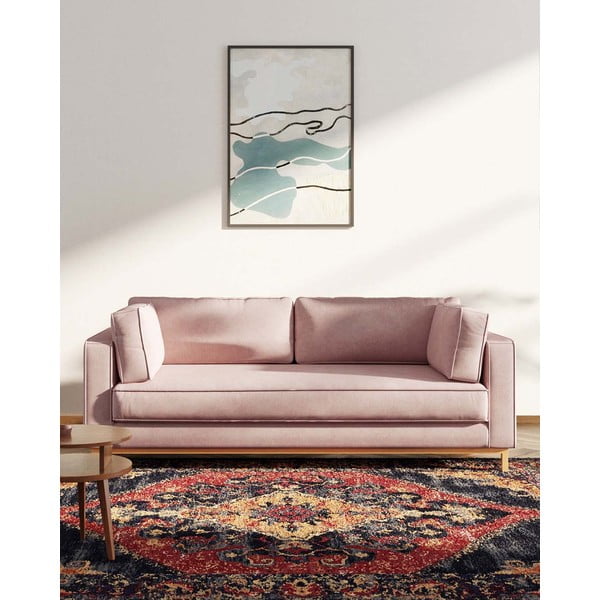 Svetloružová zamatová pohovka 222 cm Celerio – Ame Yens-image-3